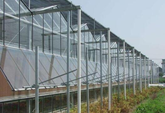 Glass greenhouse structure and covering materials